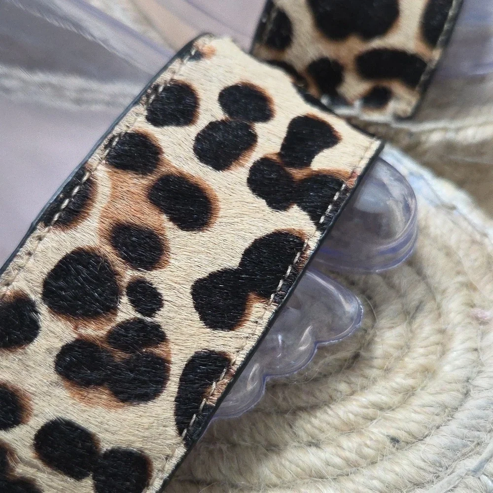 Antonio Melani Leopard Print “Beatriu” Platform Leather Espadrille - Size 8.5